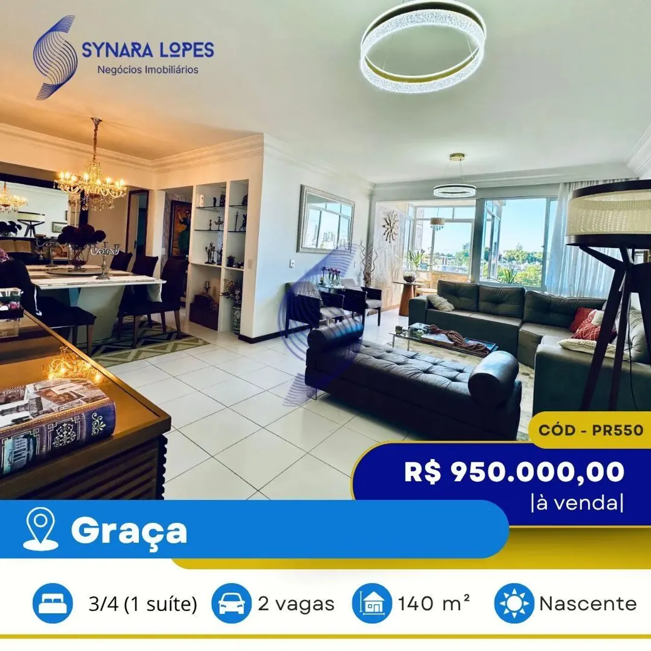 VENDO APARTAMENTO 140 M² | 03 QUARTOS | EDIFÍCIO PAULO | GRAÇA | SALVADOR | BAHIA