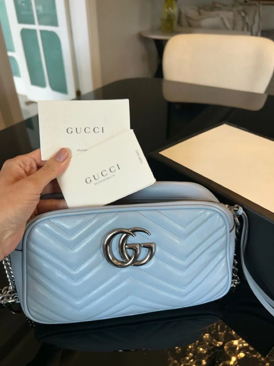 Bolsa Gucci Marmont azul - Foto 3