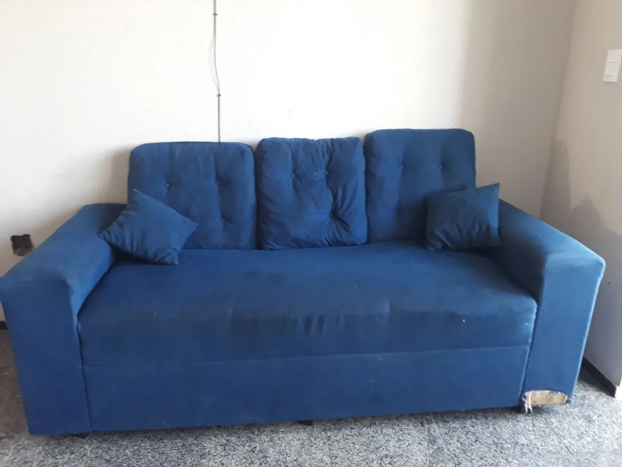 Sofá 3 lugares azul - vender logo