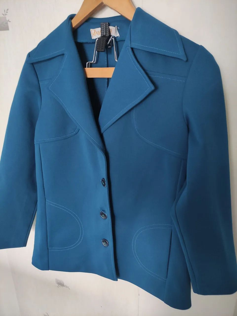 Jaqueta Vintage Azul Turquesa