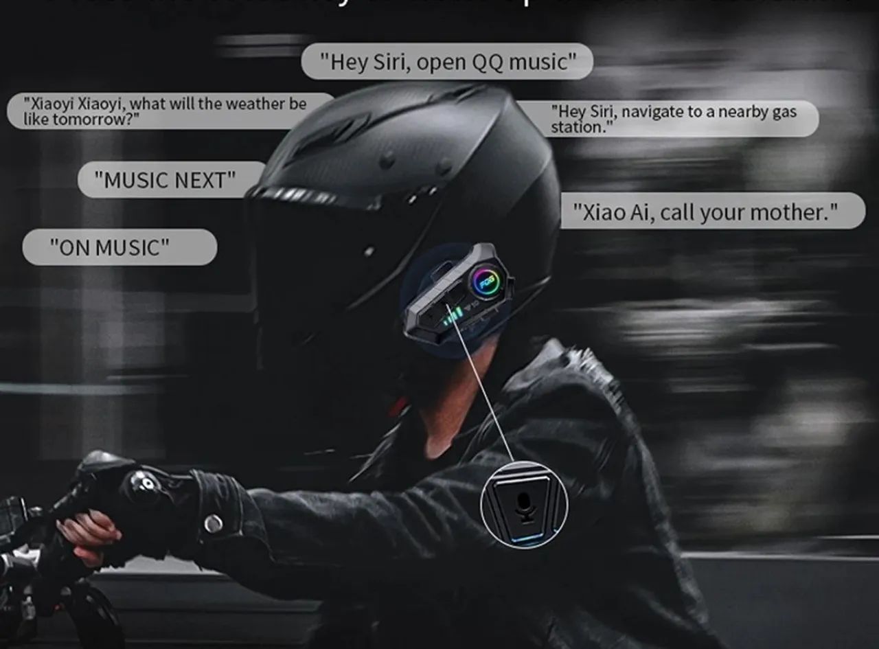 Intercomunicador para capacete Bluetooth 5.3  fone de ouvido faz chamada, a prova d'água  - Foto 3