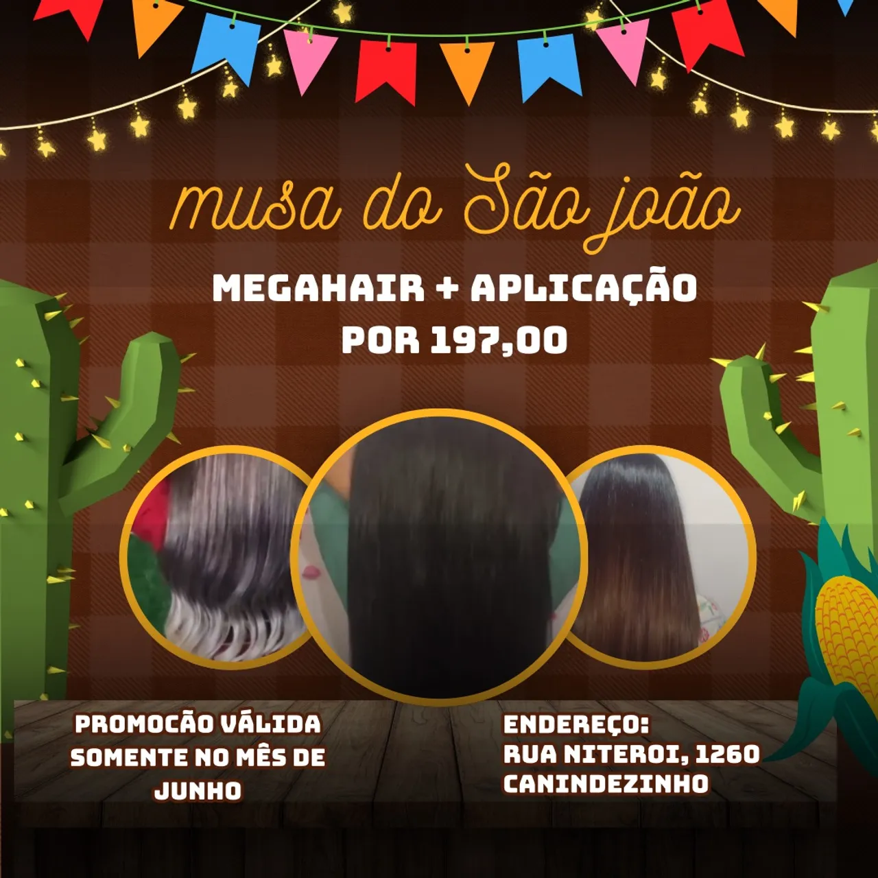 Mega Hair + Aplicação por R$197,00 - Musa do São João