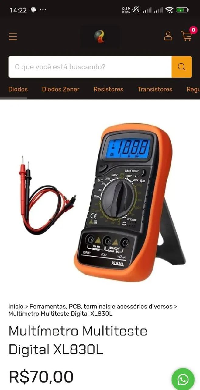 Multímetro Multiteste Digital XL830L 