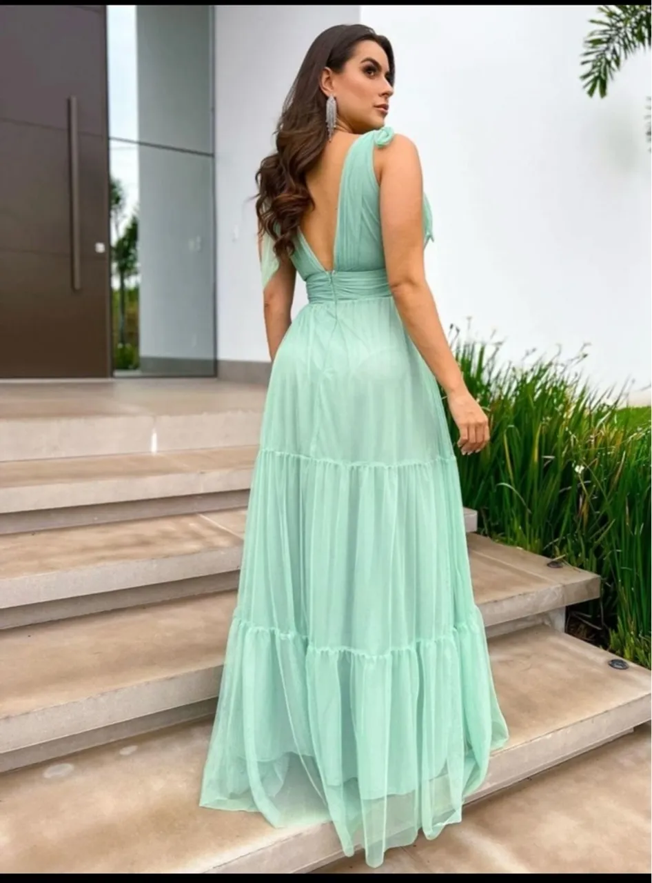 Vestido Longo Verde Tiffany vestido de festa formanda verde menta novo tamanho gg