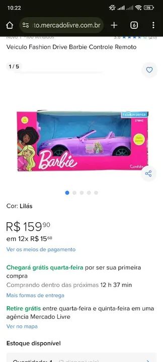 Carro de controle remoto Barbie - Foto 4