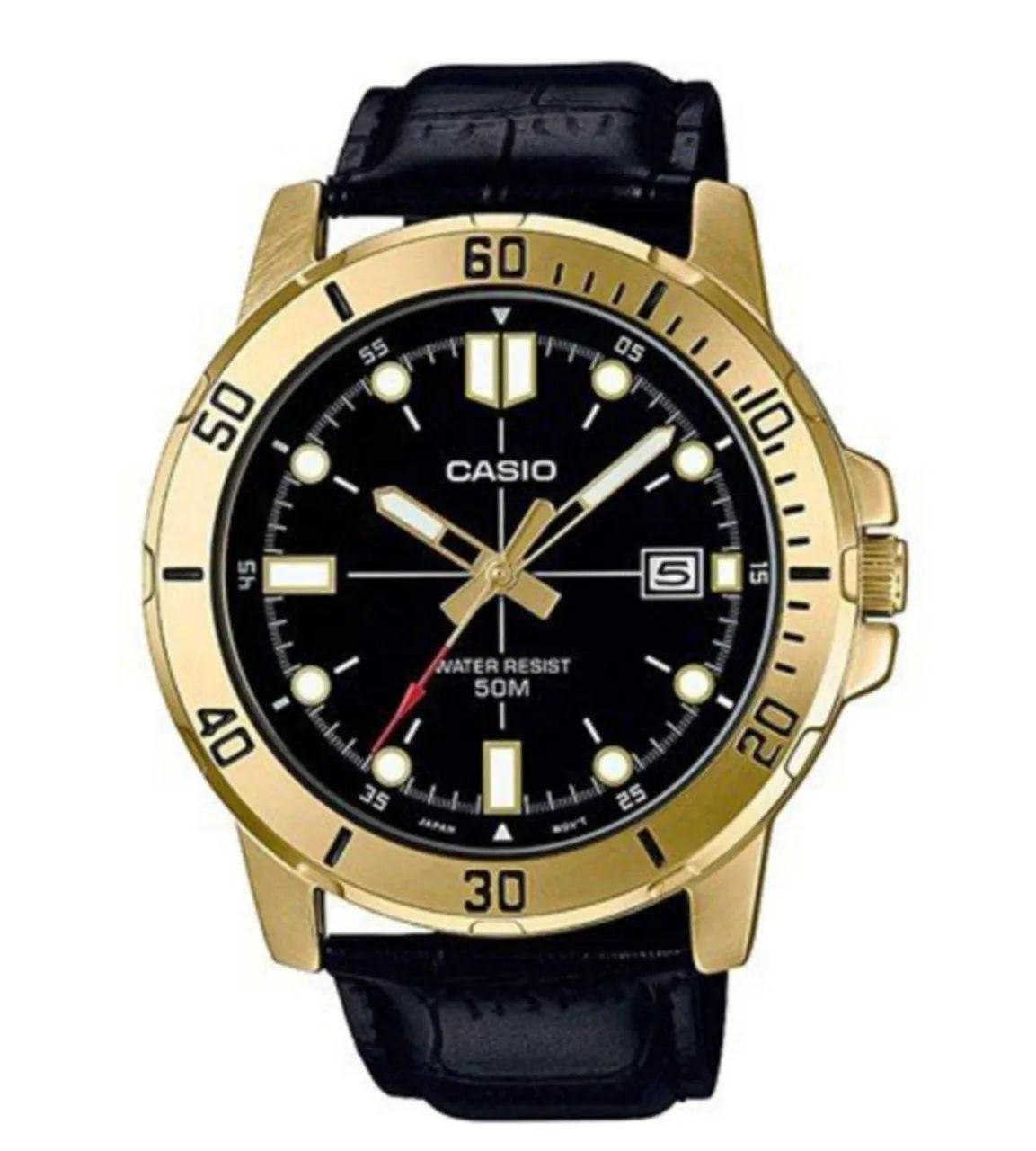 Relógio Casio Masculino Couro MTP-VD01GL-1EV