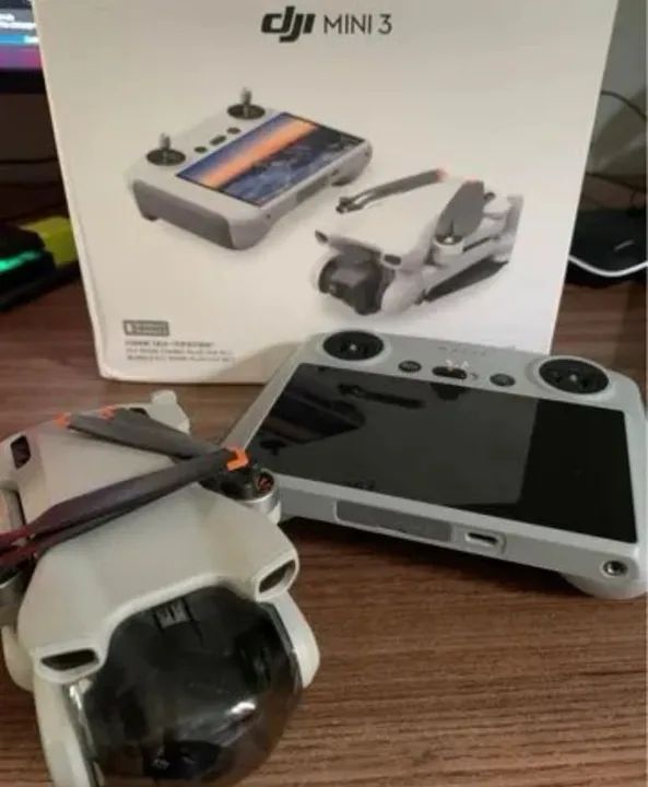 drone Dji mini rc camera 4k modelo rc controle na tela novo completo praticamente sem uso 