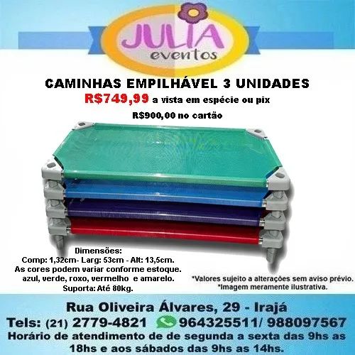 Caminha Empilhável Infantil 3 Unidade Temos varias cores