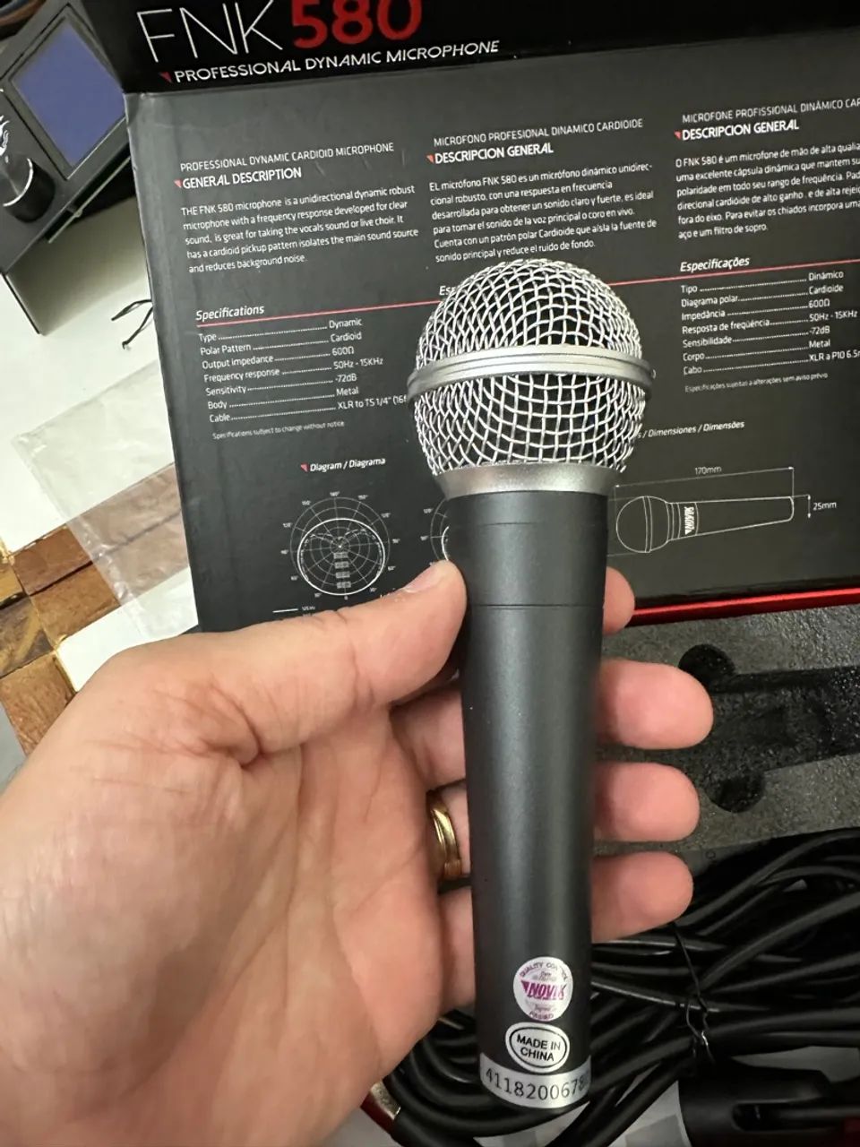MICROFONE FNK 580 PROFISSIONAL - Perfeito para Voz, Palco e Karaokê! 