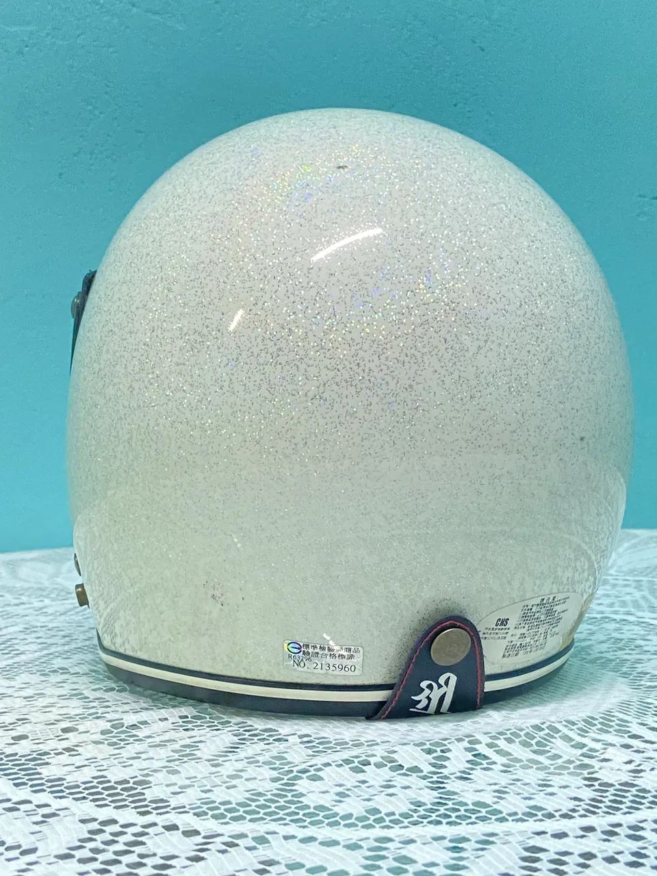 Capacete branco glitter - Foto 4