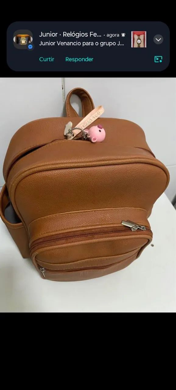 Mochila de Couro Marrom - Elegância e Praticidade - Foto 3