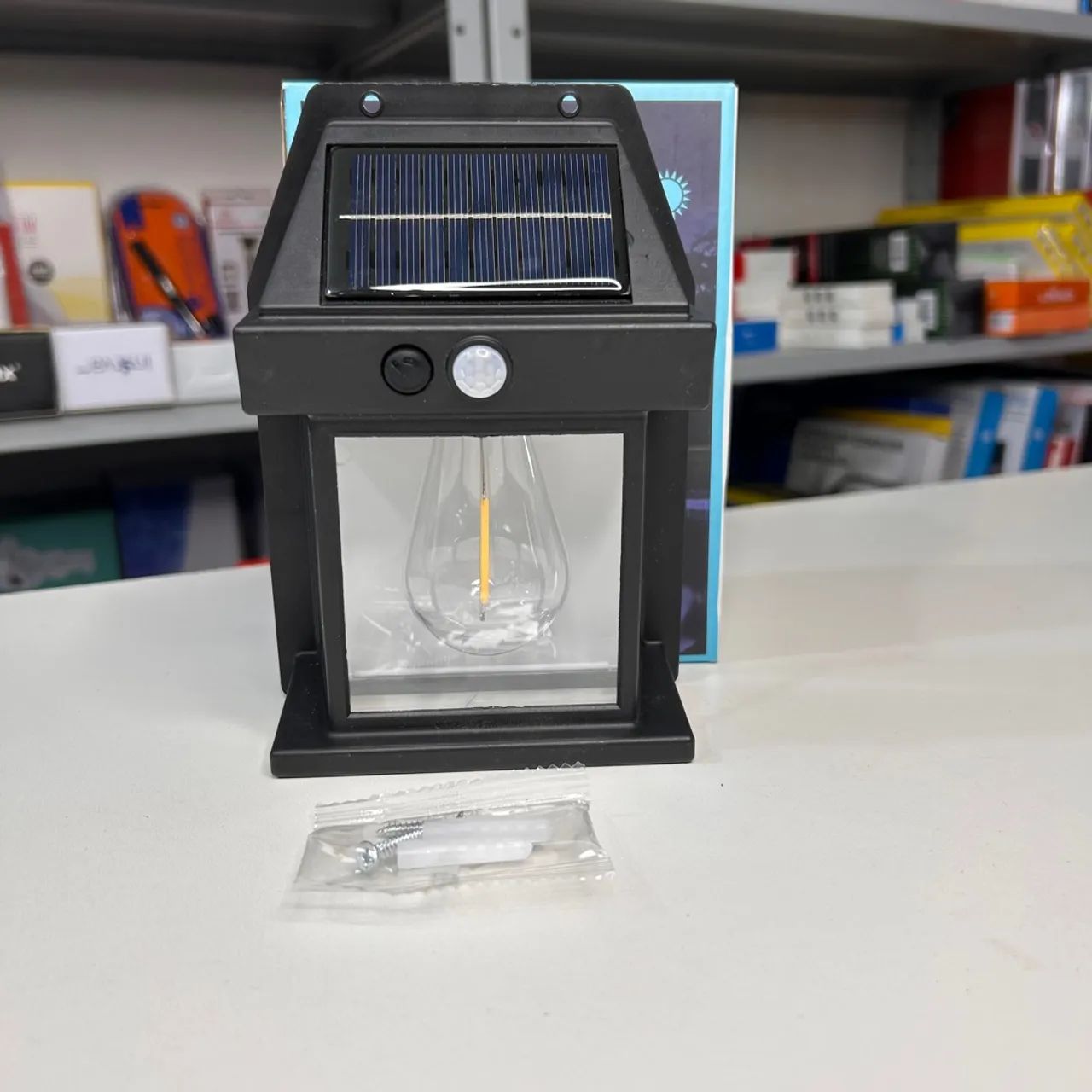 Arandela Parede Solar Externa Luz Led Recarregavel Lâmpada