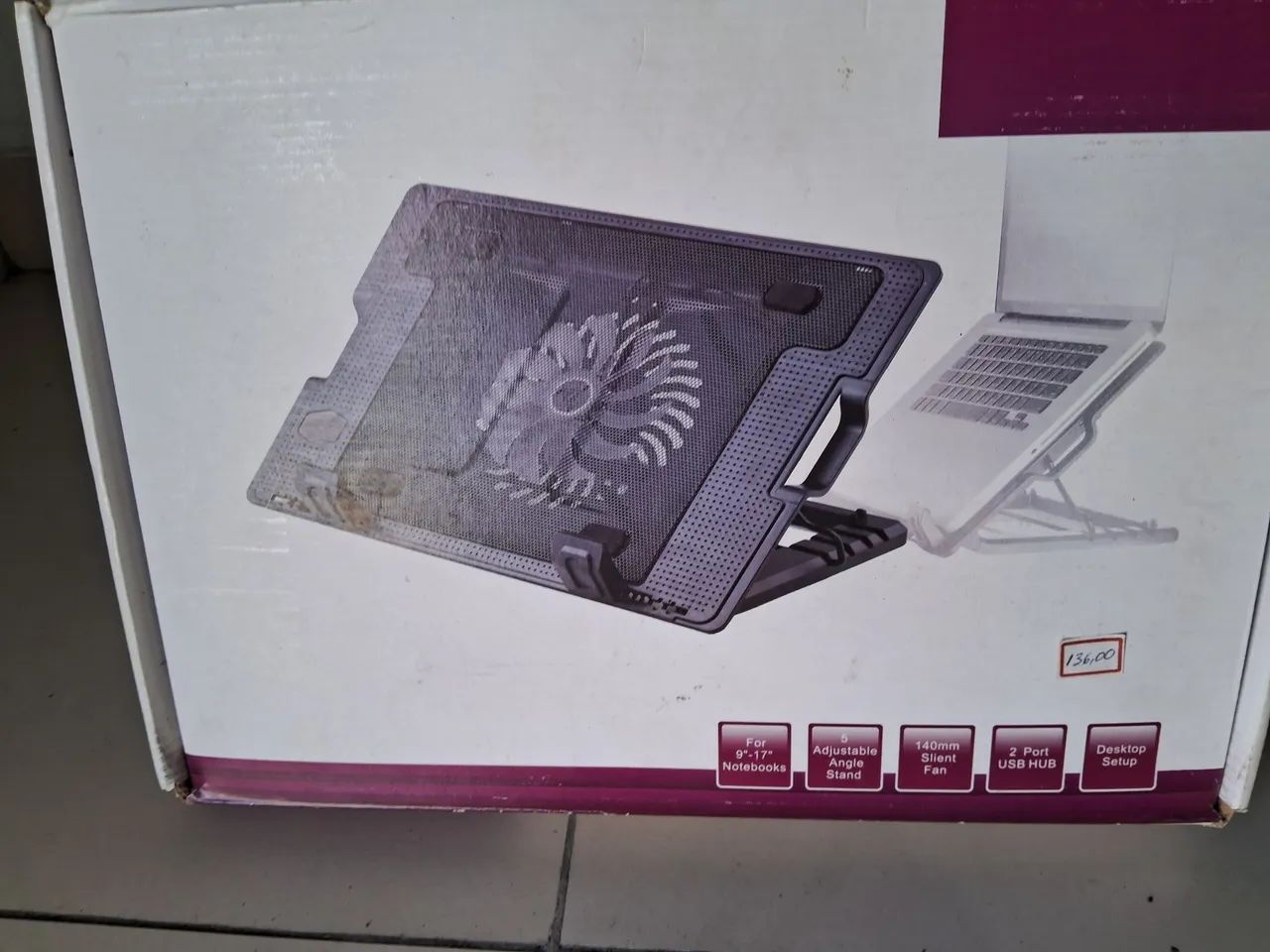 Base para Notebook com 140mm Fan e 2 Portas USB