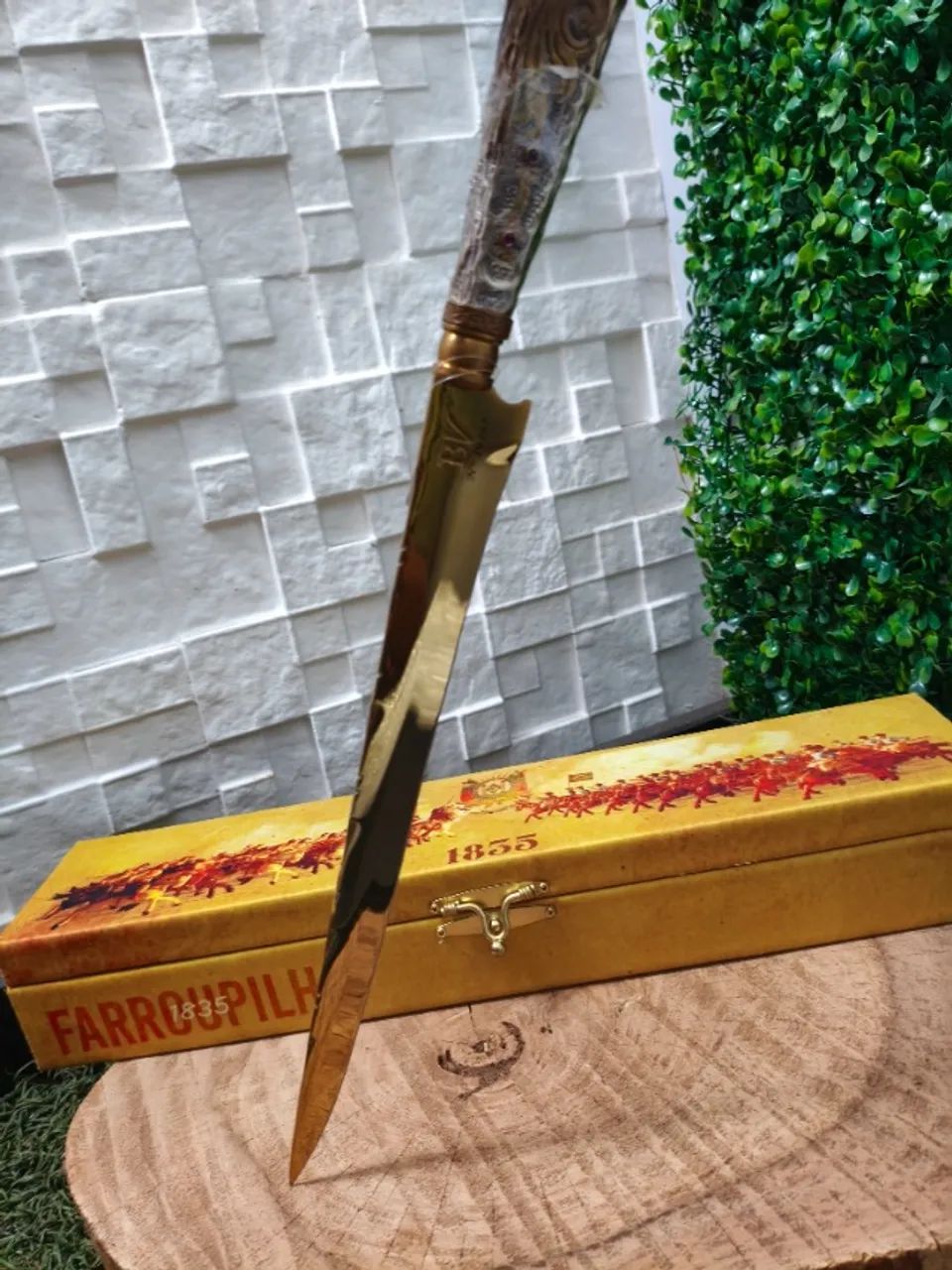 Faca Churrasco Farroupilha aço Cirúrgico inox - Cabo Alpaca original 