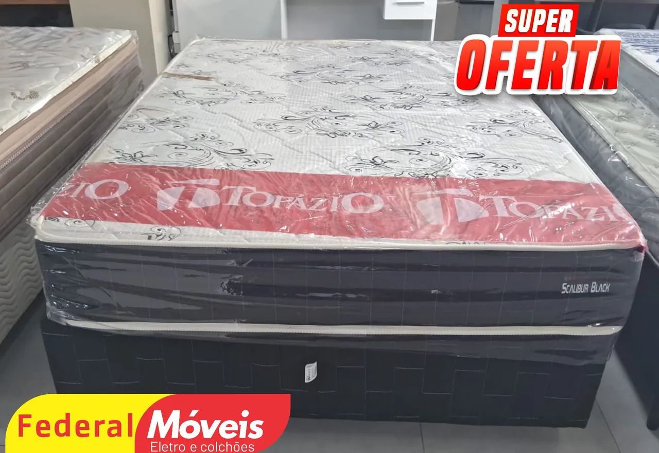 Cama Box  88m Base e Colchão - Mega Promoção 