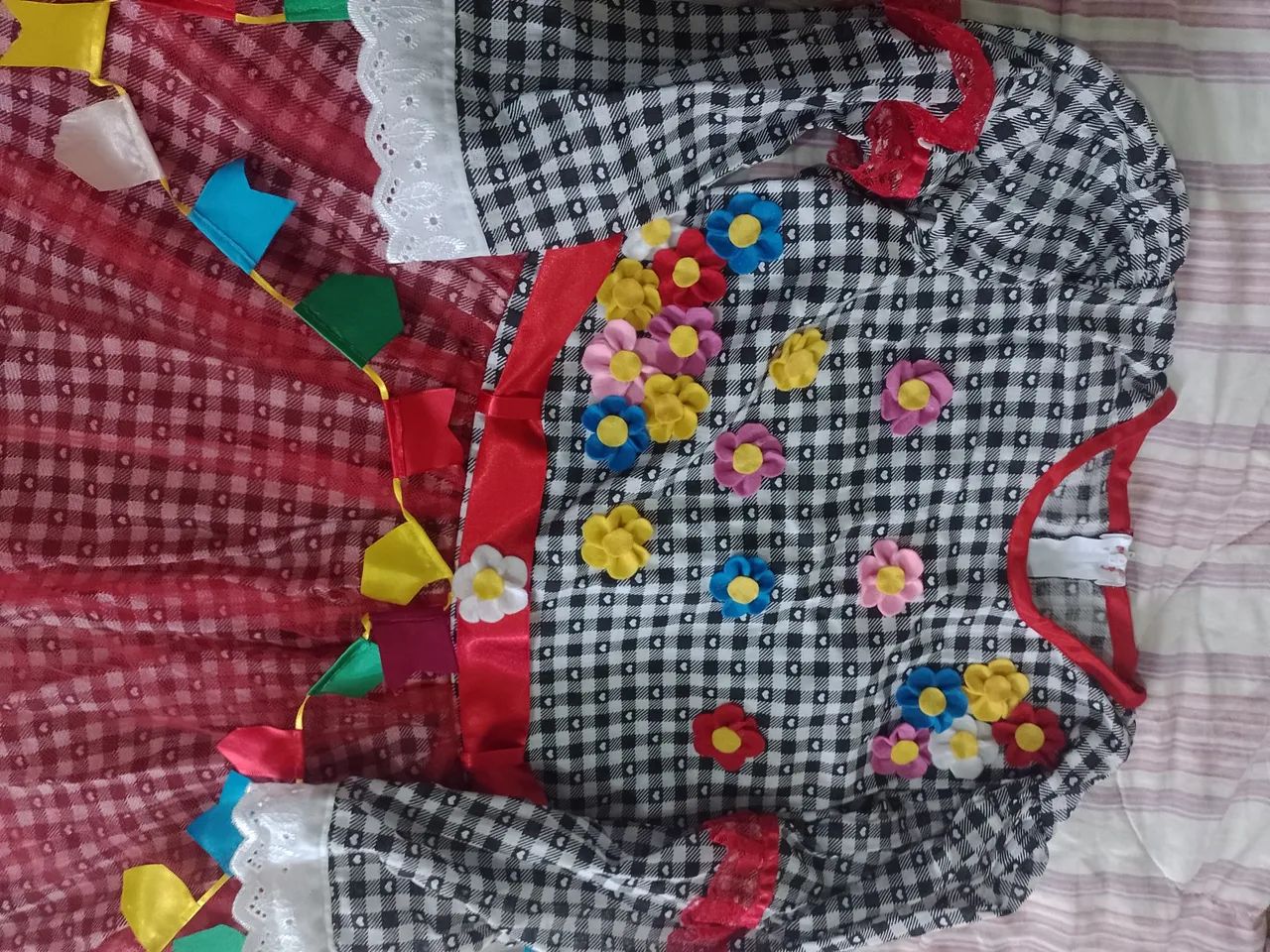 Vestido de Festa Junina Infantil tamanho 12 - Foto 2