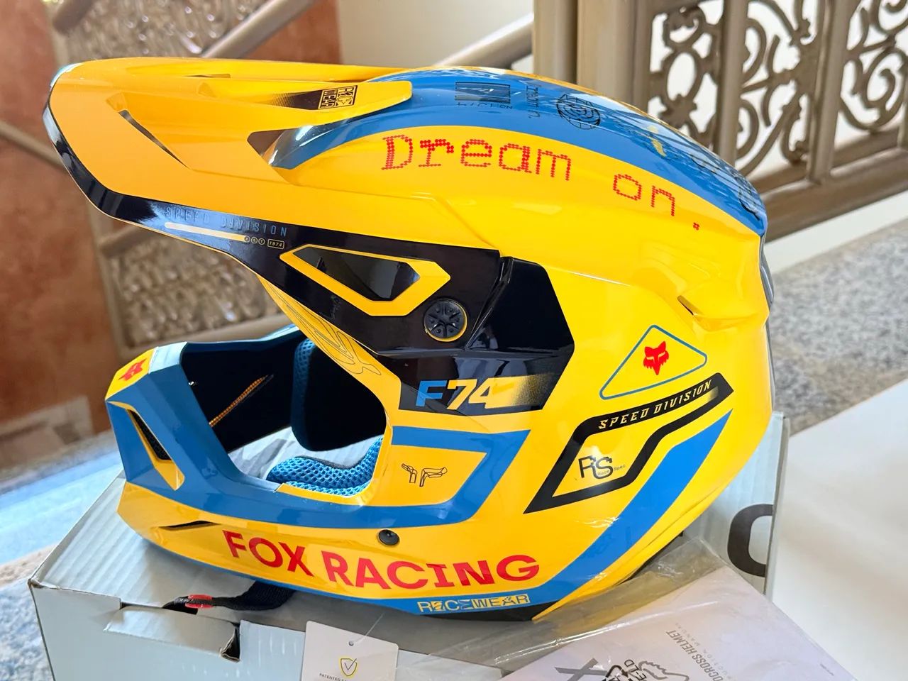 Fox Capacete Moto Amarelo  - Foto 4