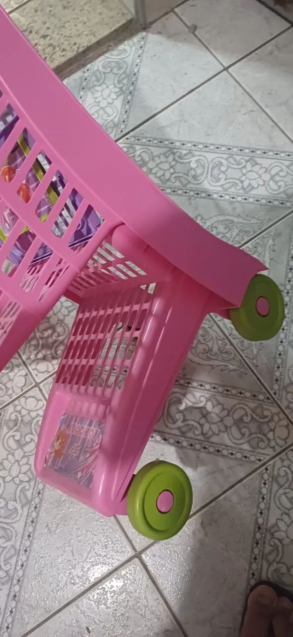 Carrinho de supermercado infantil rosa - Foto 2