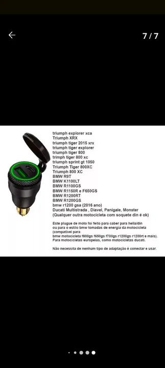 Carregador de moto rápido com duas portas USB - Foto 3