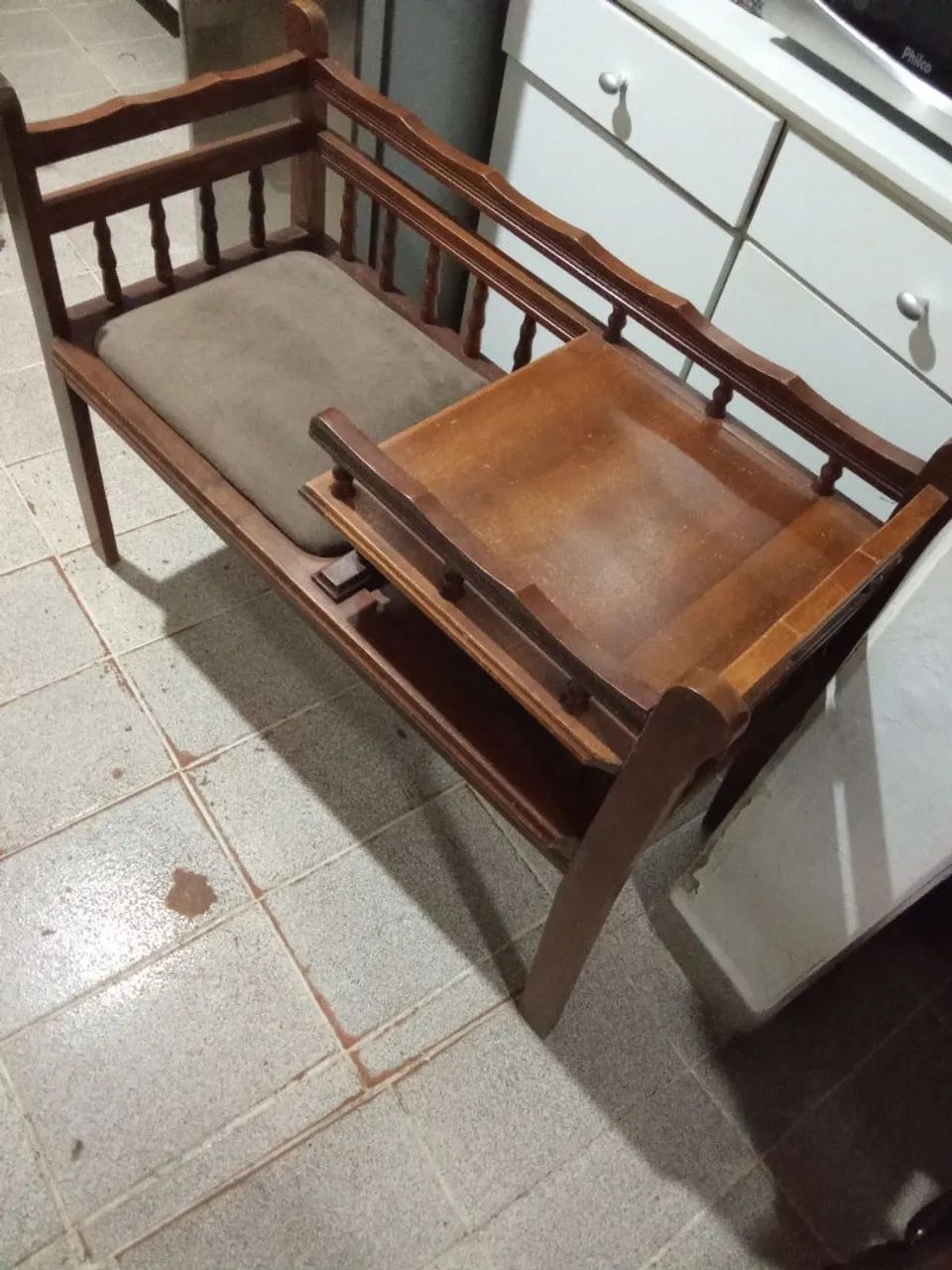 Banco de Telefone Antigo em Madeira - Foto 4