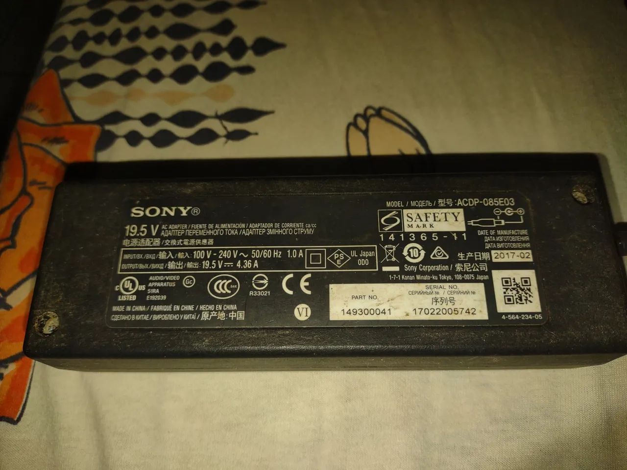 Carregador Sony 19.5V 4.36 A