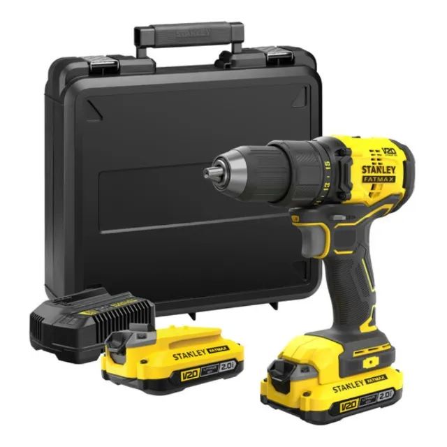 Parafusadeira/Furadeira 2 Baterias 20V Max* Brushless Fatmax Maleta Stanley SBD710D2K-BR