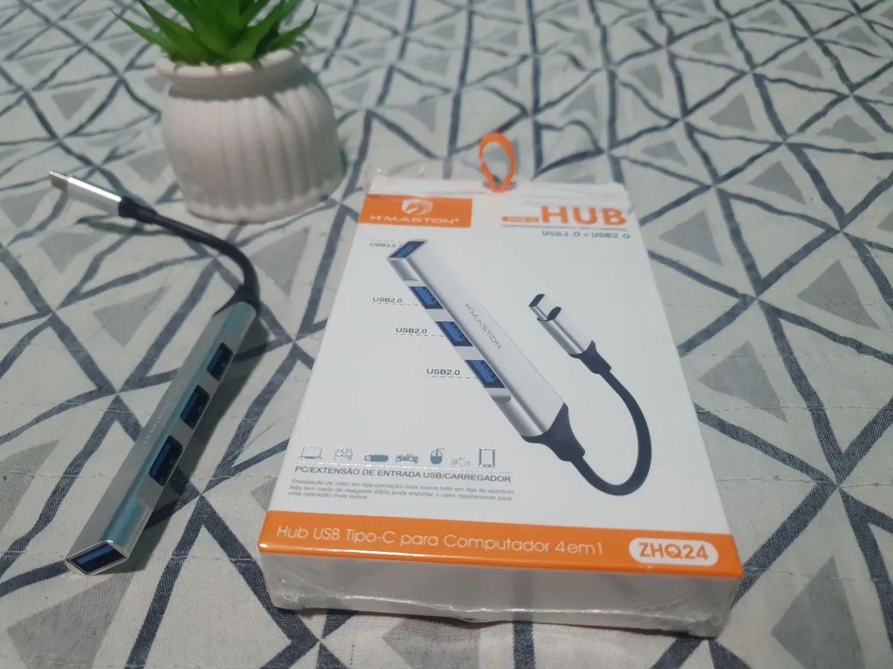 Hub USB Tipo-C para Computador ou otg celular  4 em 1 - H'MASTON - Foto 2