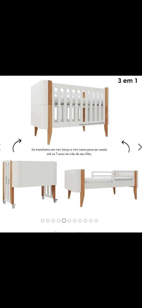Berço americano evolutivo 3 em 1, modelo Bo - Foto 2