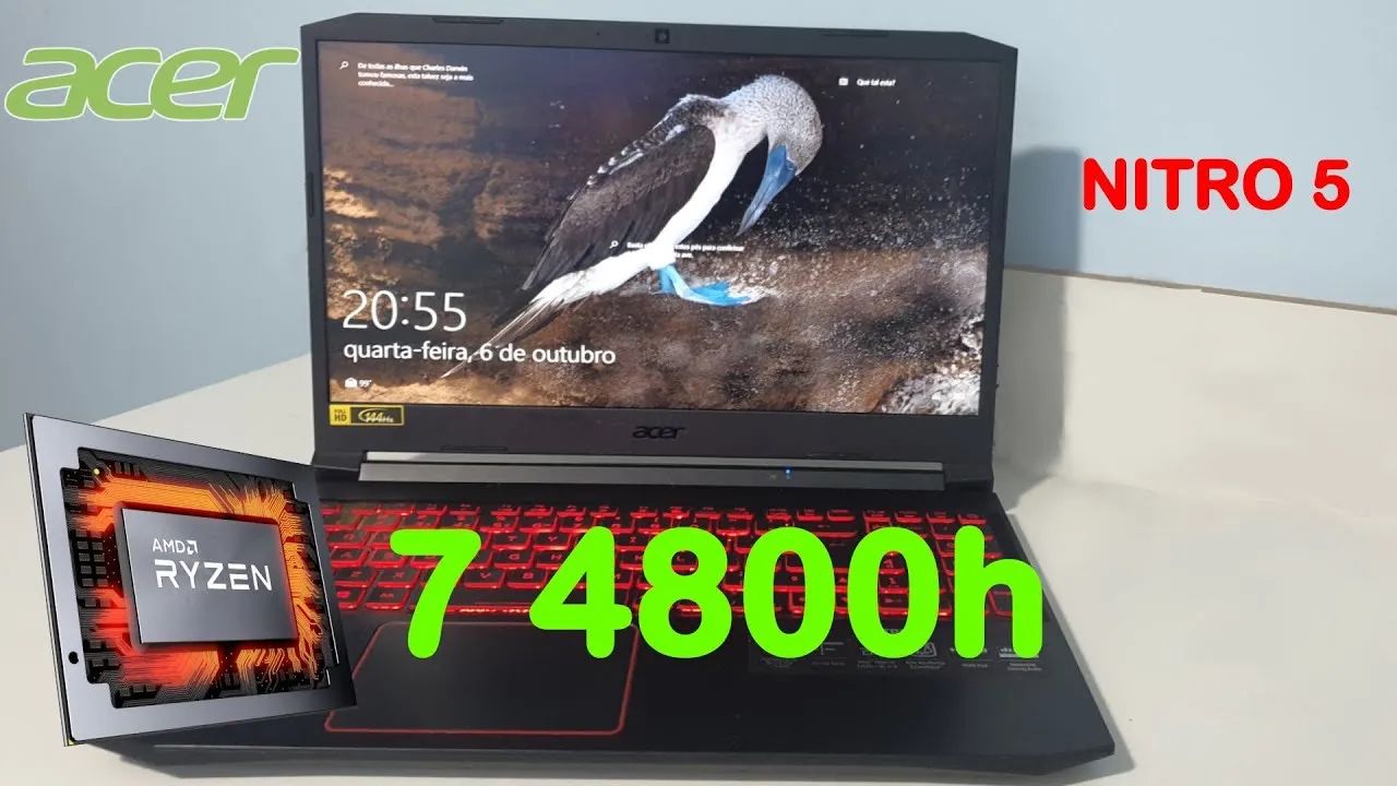 Vende-se Acer Nitro 5 Ryzen 7 4800h + GTX 1650 semi novo. Com nota Fiscal. 