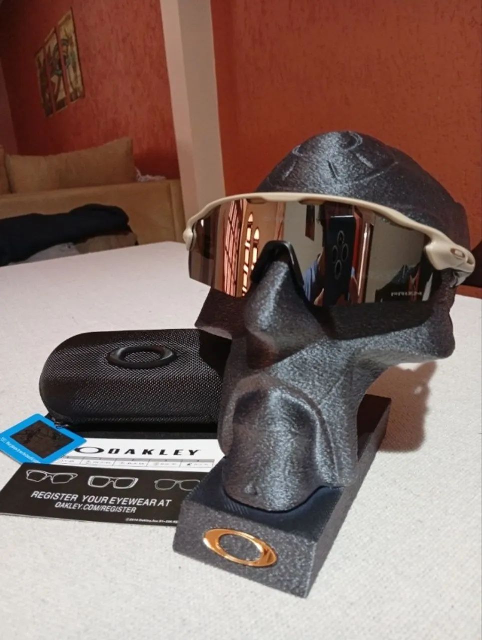 Oculos de Sol Oakley Radar EV Path Linha Premium Bege e Prata - Foto 3