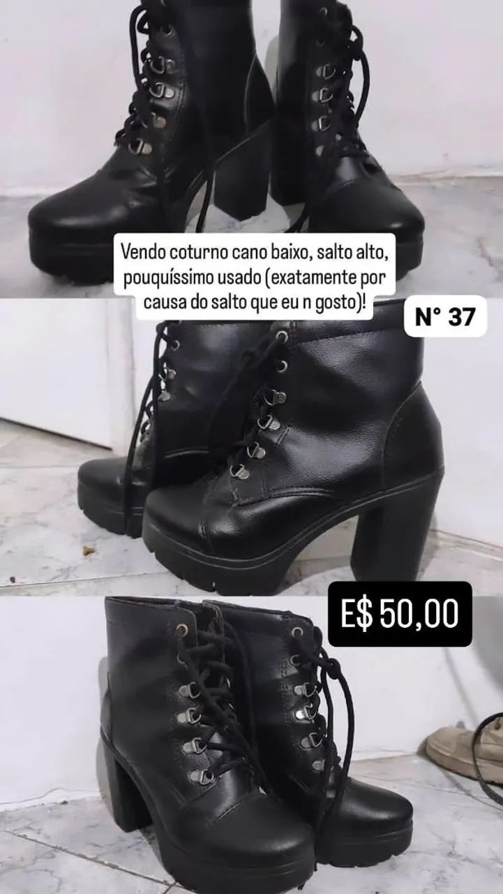 Coturno feminino Tam 37 