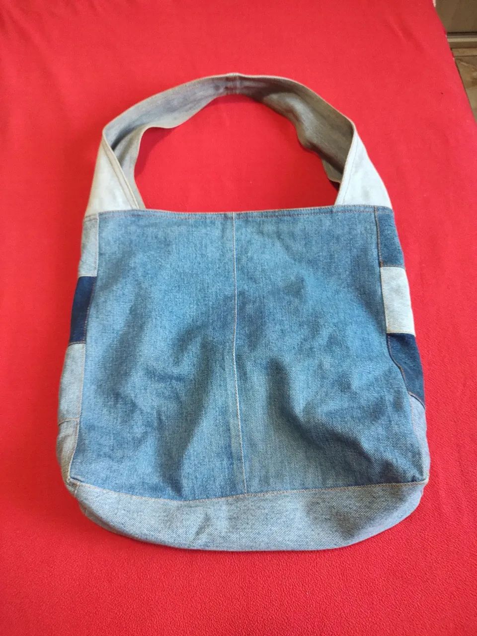 Sacola jeans retrô 40x30cm  - Foto 2