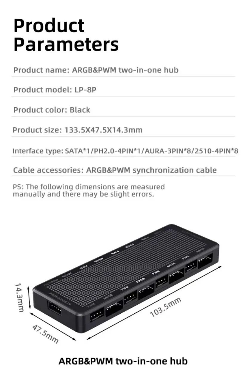 Controladora Teucer Lp 8 Hub Usb Argb Para 8 Fans - Foto 5