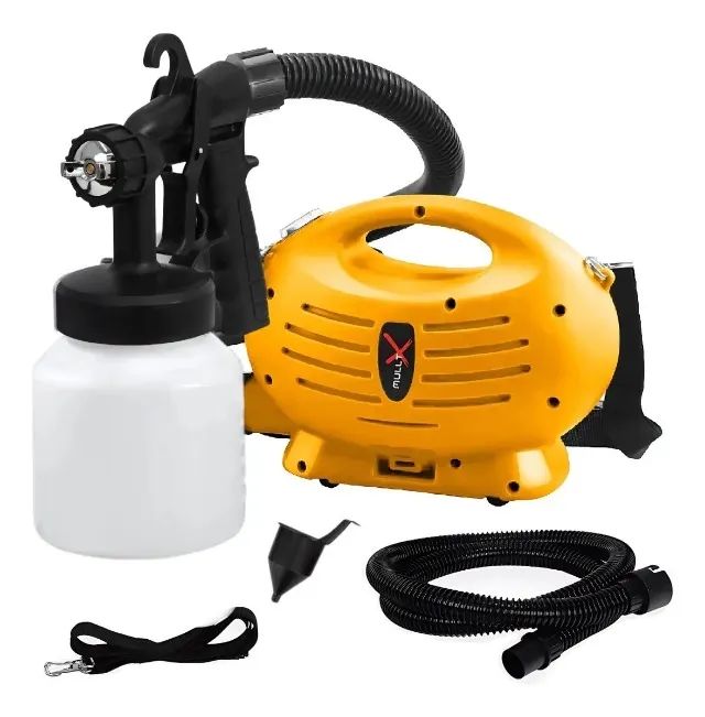 Pistola de Pintura Elétrica Pulverizador MULLTX SYG118 650W HVLP Bico de Metal Cor Amarelo - Foto 2