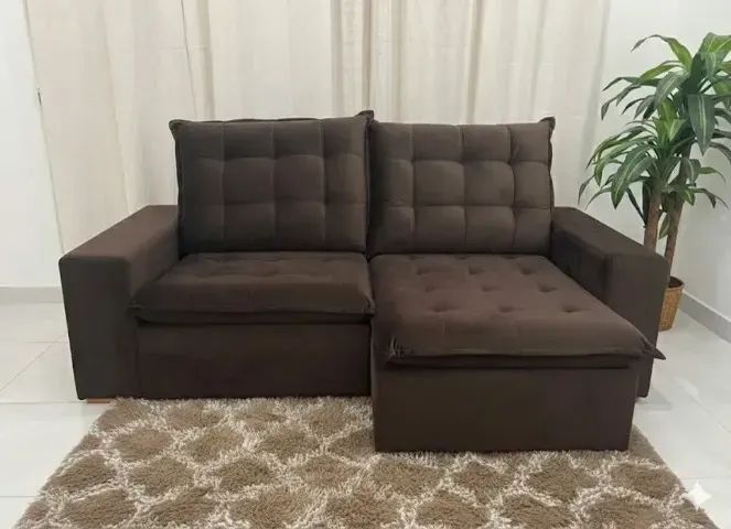 Sofá de Luxo Londres 2,52m Marrom - Direto de Loja (Pillow 10cm) - Foto 2