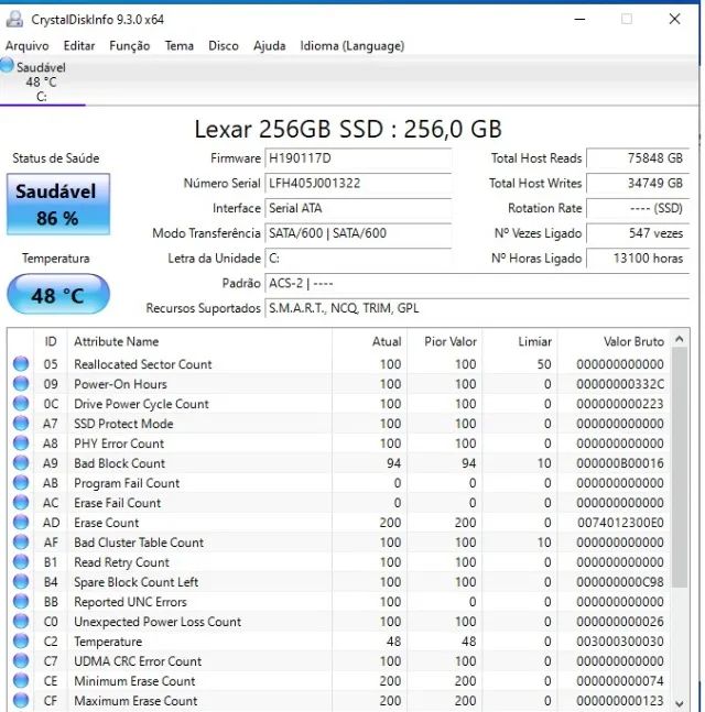 SSD SATA 2,5" Lexar 256GB Win10 - Foto 3