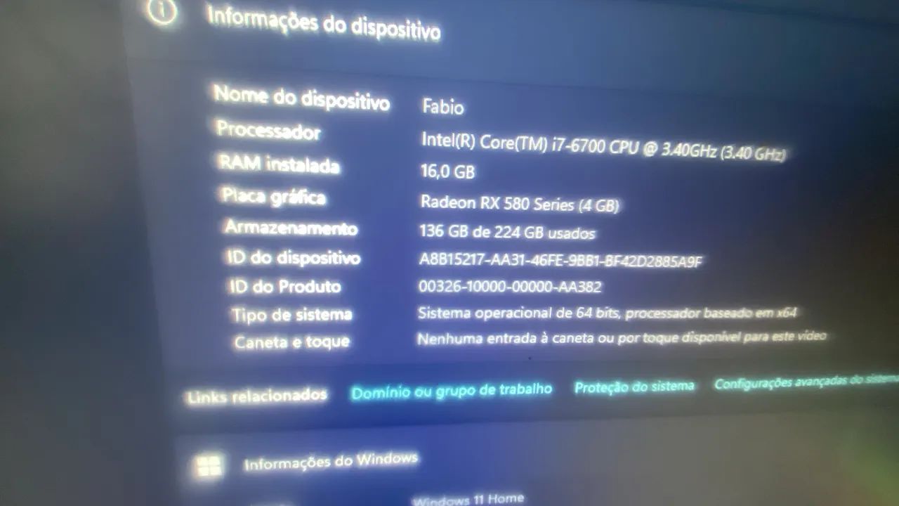 Processador i7 6700+placa mãe ddr4