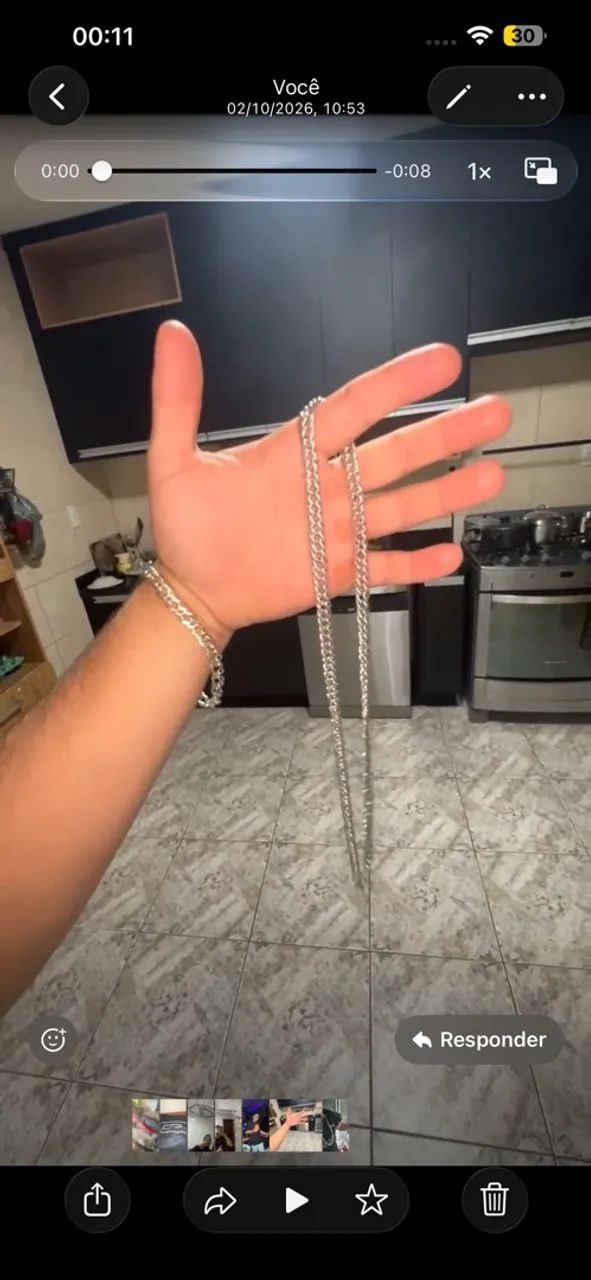 Cordão de prata 950 - Foto 3