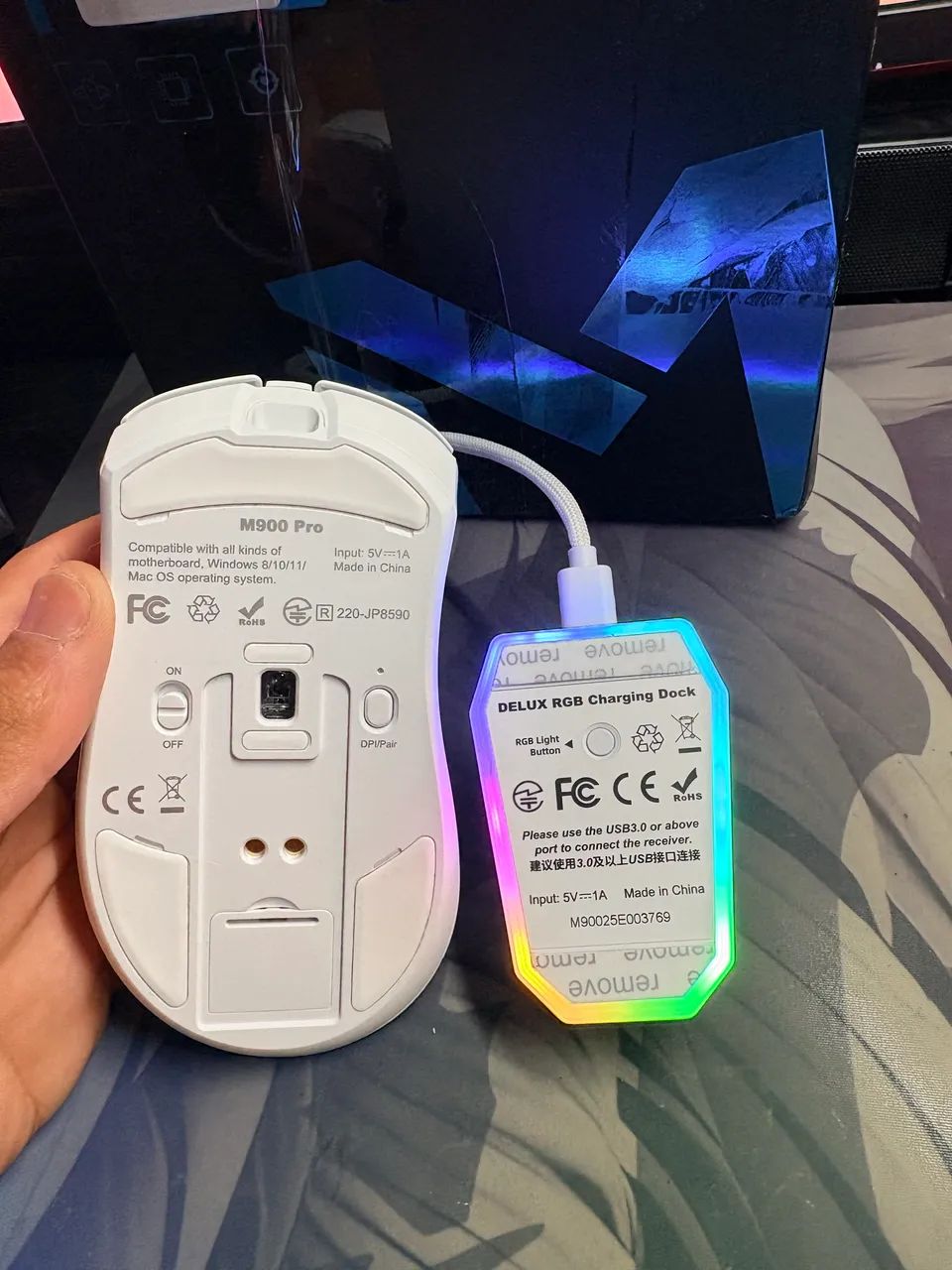 Mouse feliz M900 pro branco  - Foto 3