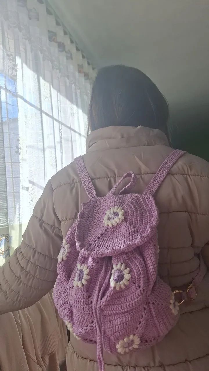 mochila infantil em crochê - Foto 4