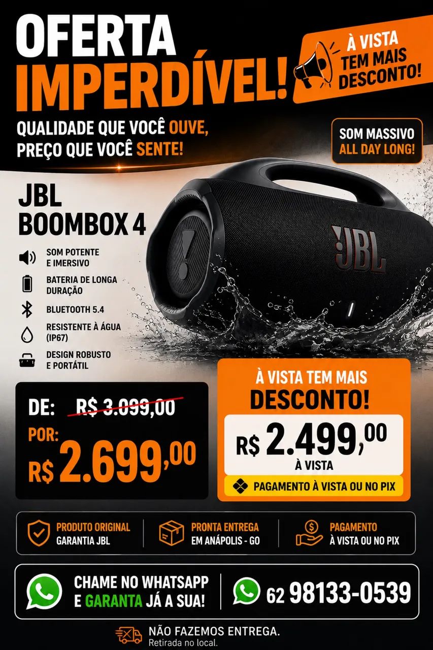 JBL BOOMBOX 4 - NOVA E LACRADA | OFERTA IMPERDÍVEL ?