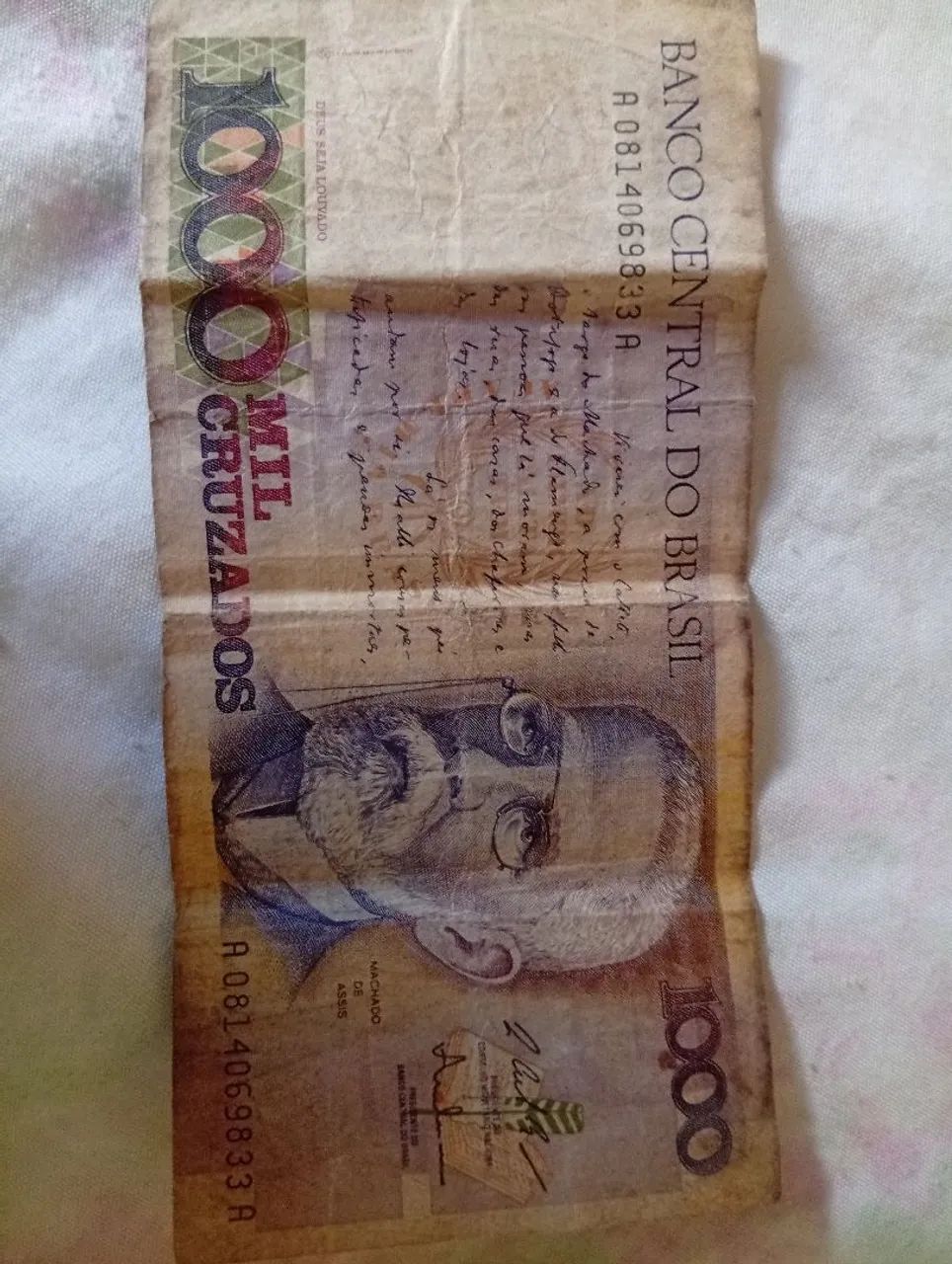 Cédula 1000 cruzados de 1987 - Foto 2