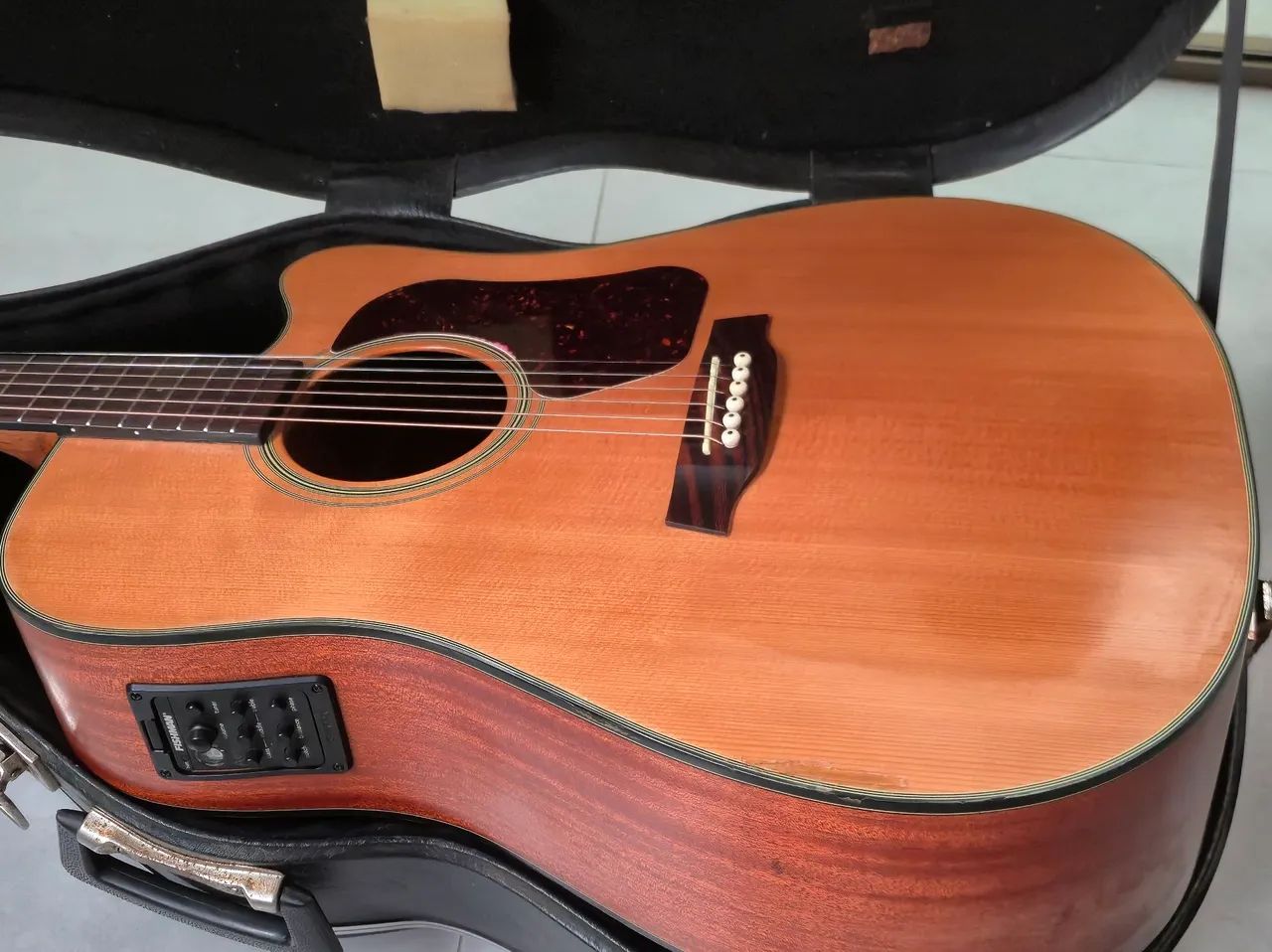 Violao Folk Eletrico Walden D550CE | Tampo Macico | Captacao Fishman | Com Case - Foto 3