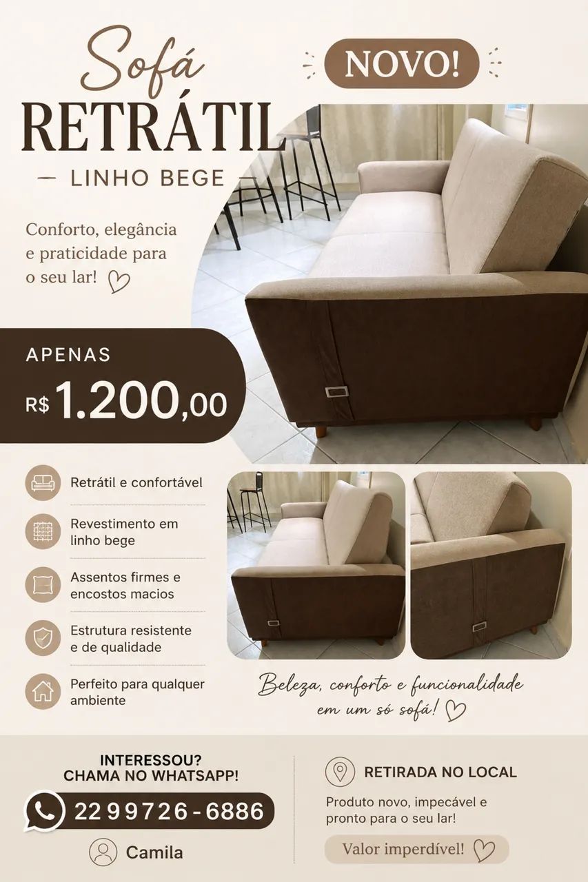 Sofá cama Sofá 2m comprimento 
