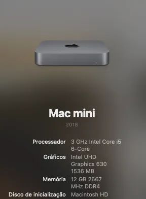 Mac Mini 2018 I5 12gb Ram Ddr4 E 256 Ssd 127v - Foto 5
