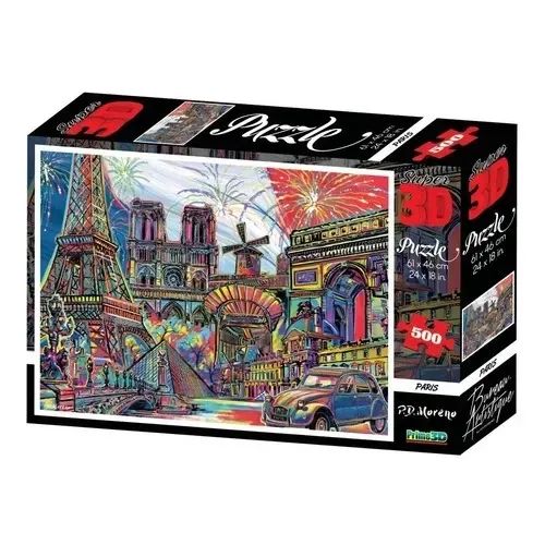Quebra-cabeça 500 Peças 3D Modelo Paris Multikids - Foto 2