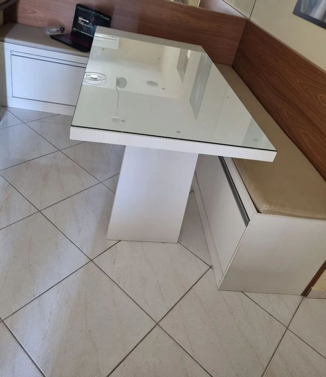 Mesa de Jantar Moderna com Tampo de Vidro 150x80 - Design Elegante - Foto 3