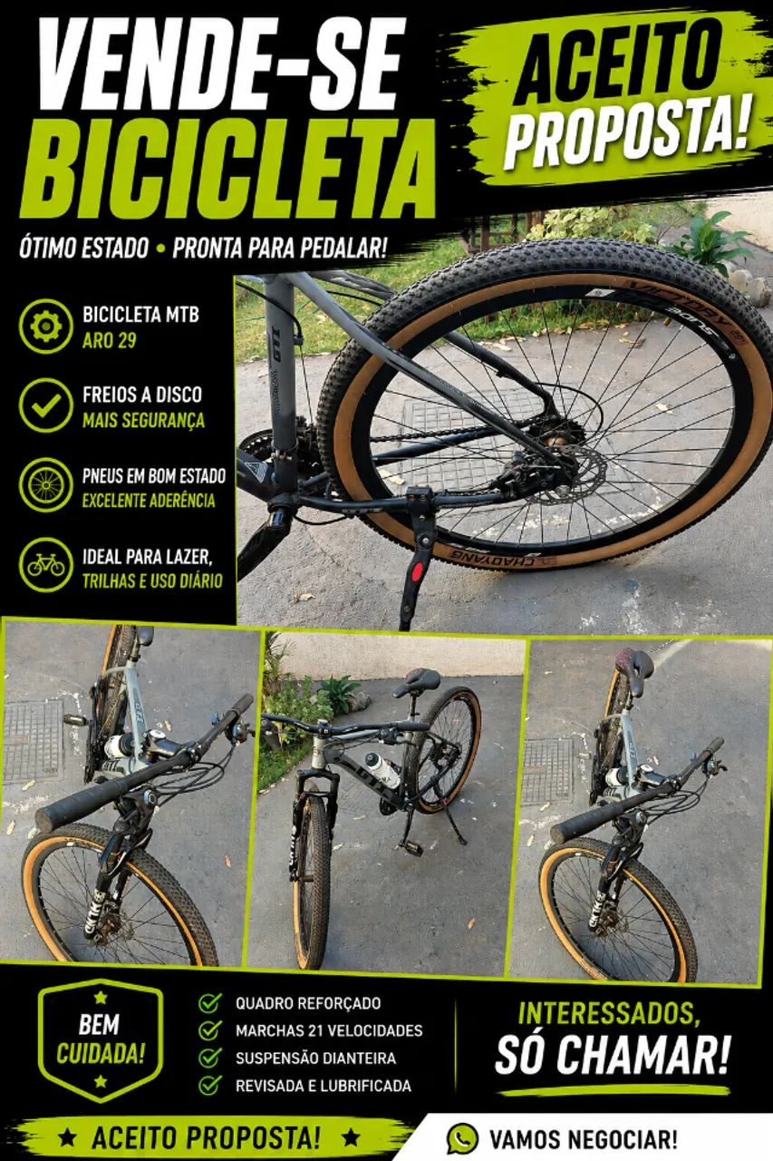 Bicicleta GTS aro 29 cinza