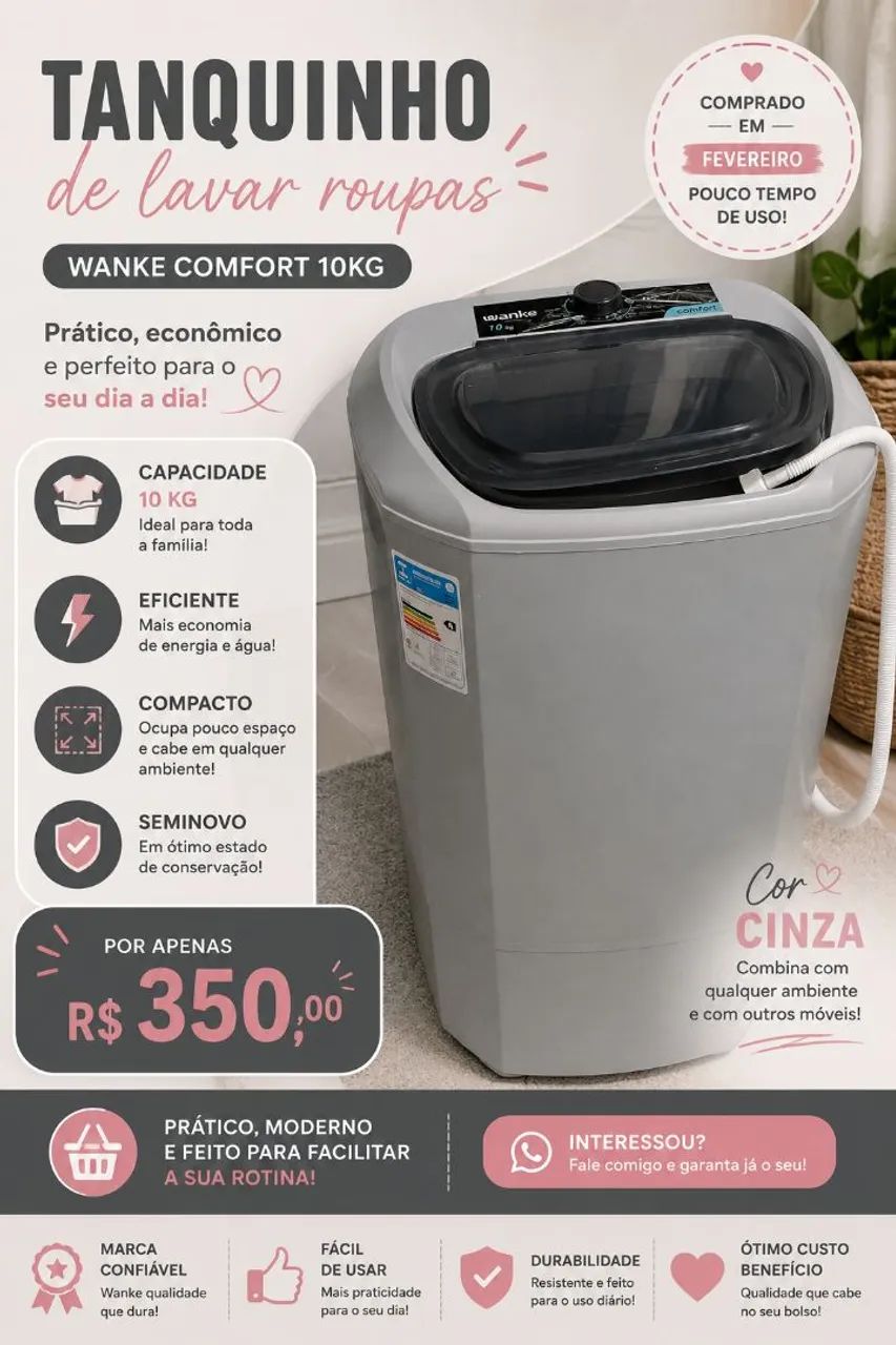 VENDO TANQUINHO WANKE 10KG