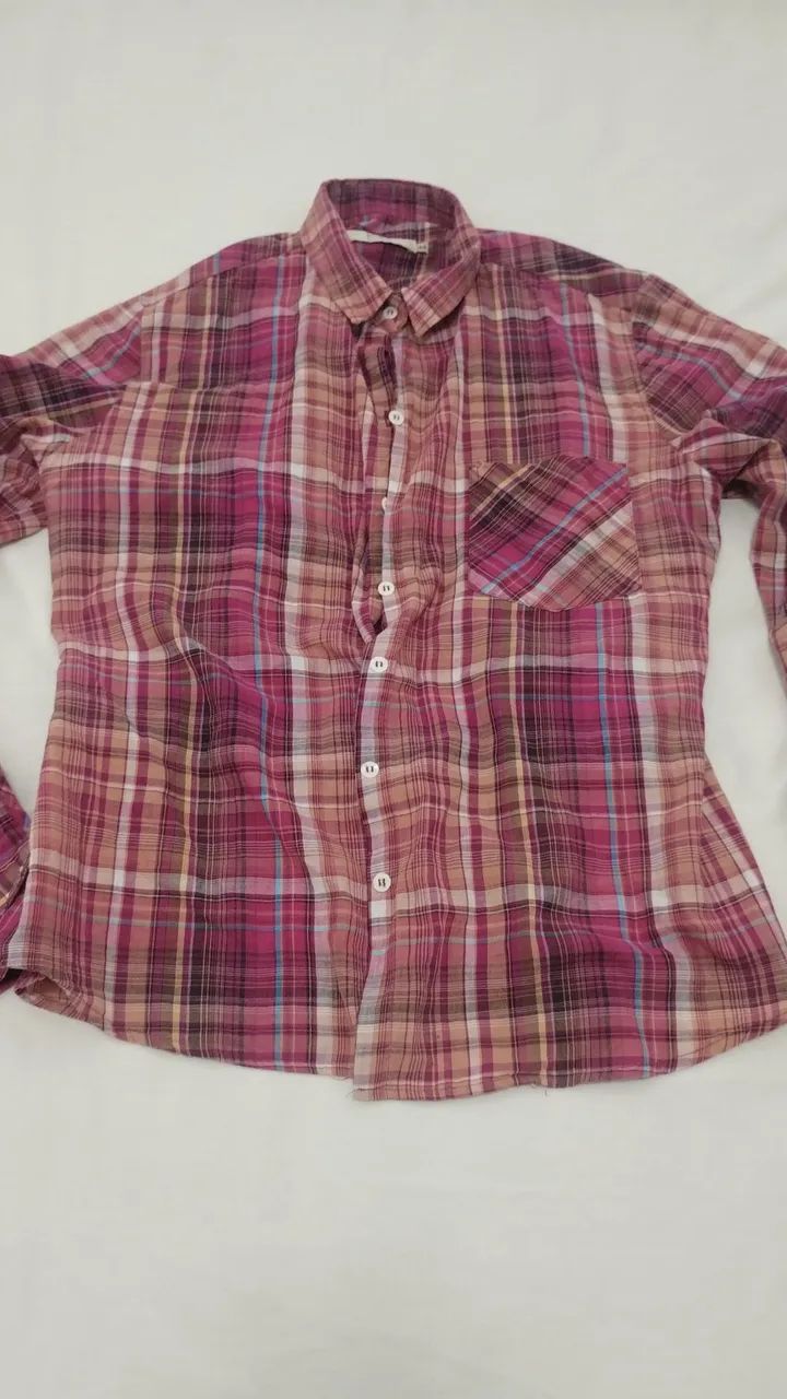 Camisa Xadrez Manga Comprida feminina 